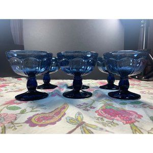 Vintage Blue Champagne/Sherbet Glasses / Set of 6
